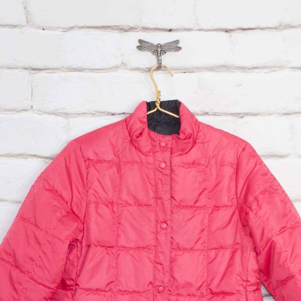 LL BEAN Reversible Pink Black Down Jacket Size M - Picture 4 of 8